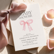 Roze lint baby shower uitnodiging