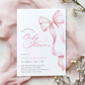 Roze lint baby shower uitnodiging