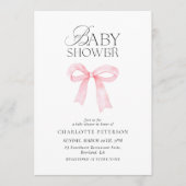 Roze lint baby shower uitnodiging (Voorkant)