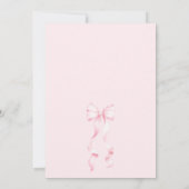 Roze lint baby shower uitnodiging in script letter (Achterkant)