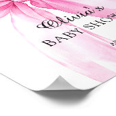 Roze lint baby shower welkom poster (Hoek)