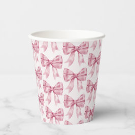 Roze lint babyfeestje of bruidsfeest, verjaardagsf papieren bekers