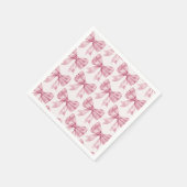 Roze lint babyfeestje of bruidsuitnodiging, verjaa servet (Hoek)