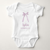 Roze lint Baby's eerste kerstmis op maat Romper (Voorkant)