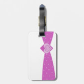 Roze lint bagagelabel (Achterkant verticaal)