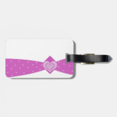 Roze lint bagagelabel (Achterkant horizontaal)