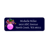 Roze lint Bauble Etiket (Voorkant)