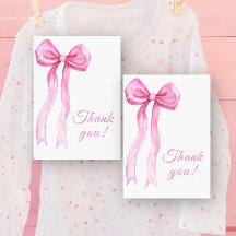 Roze Lint Bedankkaart