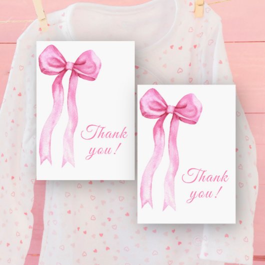 Roze Lint Bedankkaart