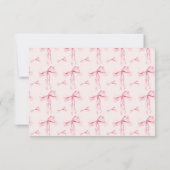 Roze lint bedankkaart Roze lint meisje (Achterkant)