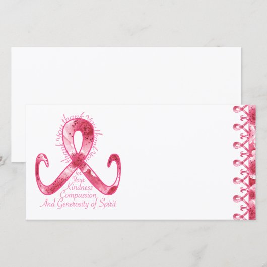 Roze lint bedankt (Voorkant / Achterkant)