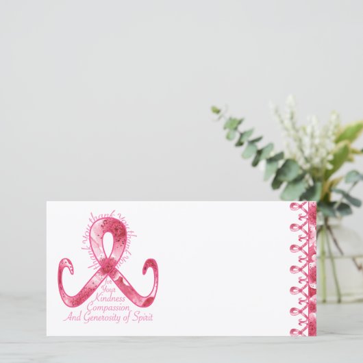 Roze lint bedankt (Staand voorkant)