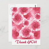 Roze lint bedankt briefkaart (Voorkant / Achterkant)