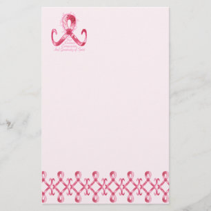 Roze lint bedankt briefpapier