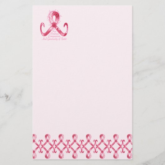 Roze lint bedankt briefpapier (Voorkant)