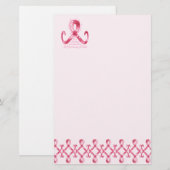 Roze lint bedankt briefpapier (Voorkant / Achterkant)