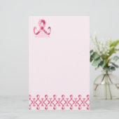 Roze lint bedankt briefpapier (Staand voorkant)