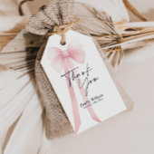 Roze lint bedankt  cadeaulabel