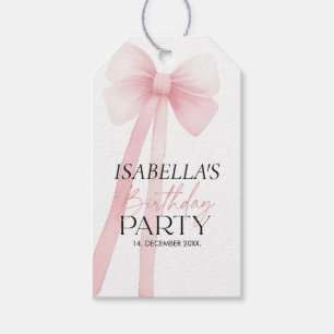 Roze lint bedankt cadeaulabel