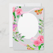 Roze lint bedankt feestdagenkaart (Achterkant)