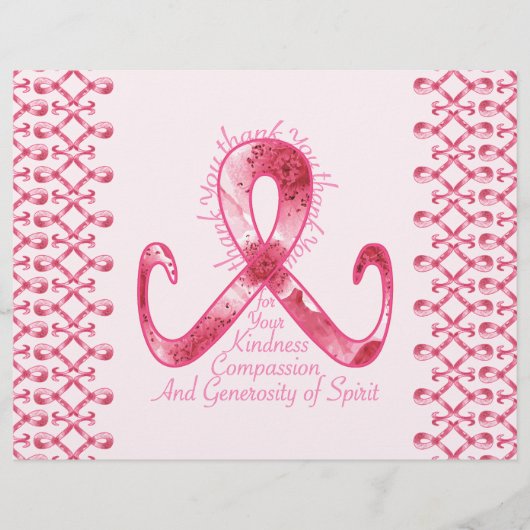 Roze lint bedankt flyer (Voorkant)