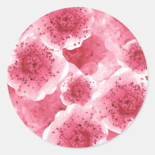 Roze lint bedankt ronde sticker