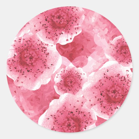 Roze lint bedankt ronde sticker (Voorkant)