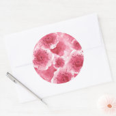 Roze lint bedankt ronde sticker (Envelop)