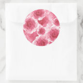 Roze lint bedankt ronde sticker (Tas)