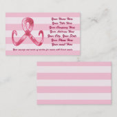 Roze lint bedankt visitekaartje (Voorkant / Achterkant)