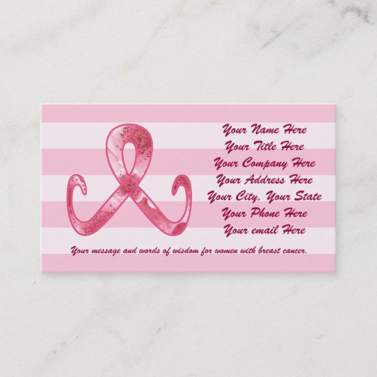 Roze lint bedankt visitekaartje (Voorkant)