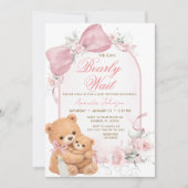 Roze lint Berly Wacht Baby Shower Uitnodiging (Voorkant)