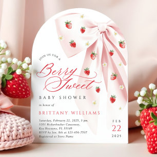 Roze Lint Bes Zoete Baby Shower Boog Kaart