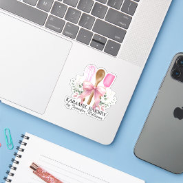 Roze Lint Bestek Koken Bakkerij Snij Vinyl Sticker