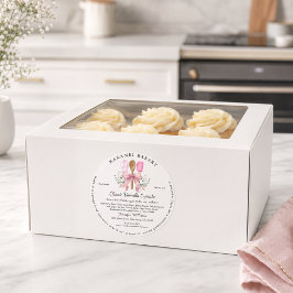 Roze lint bestek label Cottage Bakery Verpakking