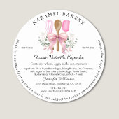 Roze lint bestek label Cottage Bakery Verpakking
