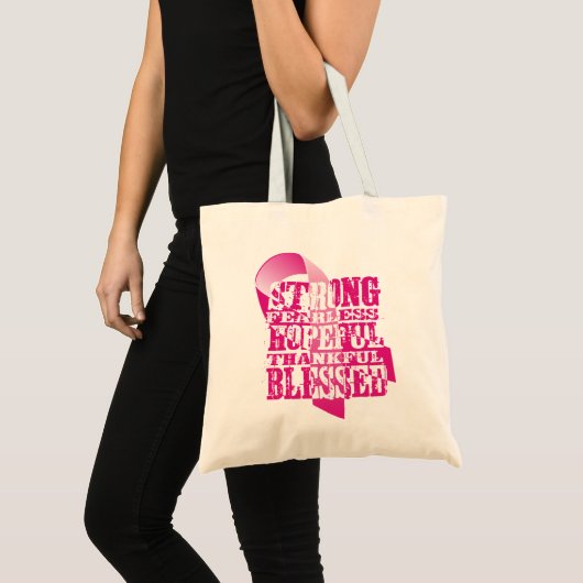 Roze lint - Bevestigingen Tote Bag (Voorkant (product))