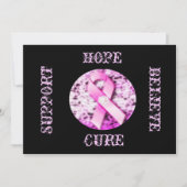 Roze lint-bewustmakingskaart kaart (Voorkant)