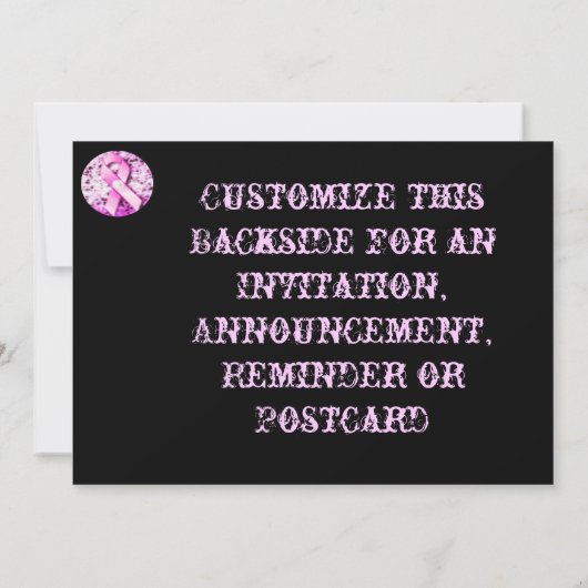 Roze lint-bewustmakingskaart kaart (Achterkant)