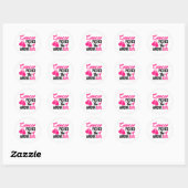 Roze lint bewustzijn borstkanker ronde sticker (Vel)