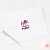Roze lint bewustzijn borstkanker ronde sticker (Envelop)