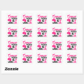 Roze lint bewustzijn borstkanker vierkante sticker (Vel)