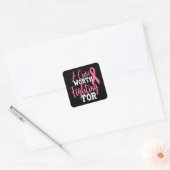 Roze lint bewustzijn borstkanker vierkante sticker (Envelop)