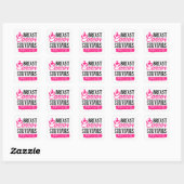 Roze lint bewustzijn borstkanker vierkante sticker (Vel)