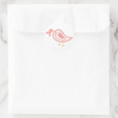 Roze lint Bird Ronde Sticker (Tas)