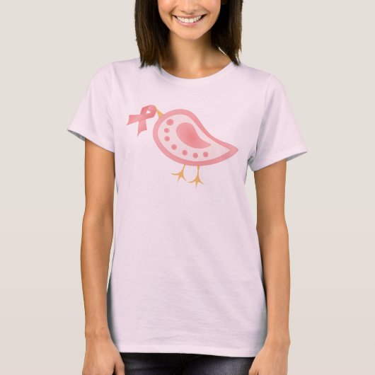 Roze lint Bird T-shirt (Voorkant)