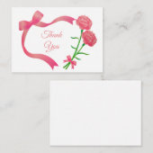 Roze lint bloem dank u kaarten notitiekaartje (Voorkant / Achterkant)
