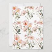 Roze lint bloemblaadjes & Prosecco Blush Bruidsmei Kaart (Achterkant)