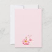 Roze lint bloemblaadjes Prosecco Bruidsdiner Bedankkaart (Achterkant)