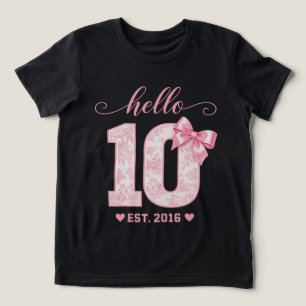 Roze Lint Bloemen N Tien Feestje Hallo 10 Verjaa Tri-Blend Shirt